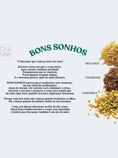 Blend - BONS SONHOS - Embalagem com 10 sachês